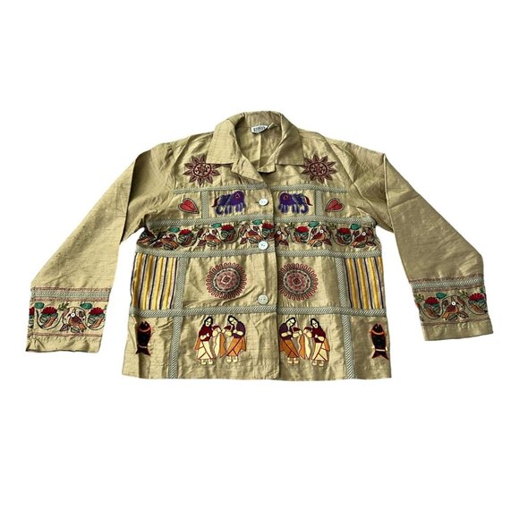 Chico's Tops - Chicos Design Silk Embroidered Top Size 2 Medium